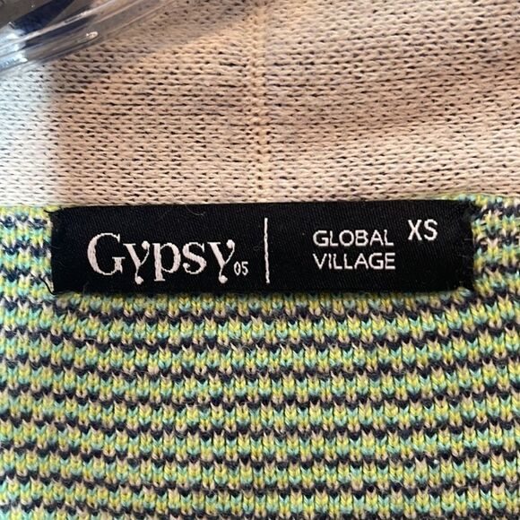 Gypsy05 Fringe Trim Multi Color Shawl Cardigan. Size XS. - Picture 5 of 14